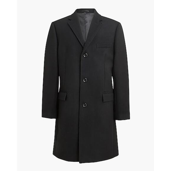 J.Crew Men's Black Wool Blend Thompson Topcoat Black Size 40 NWT - Picture 4 of 13
